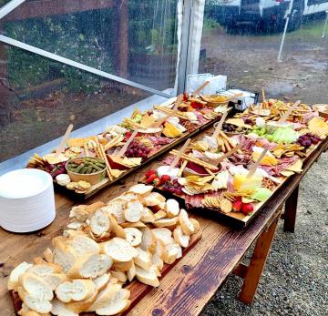 Even in the pouring rain and numb hands we put together over 2M of antipasti.